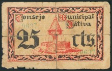 JATIVA (VALENCIA). 25 Céntimos. 5 de Junio de 1937. (González: 3024). RC.