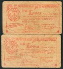 LORCA (MURCIA). 25 Céntimos (2). Septiembre 1937. (González: 3231). BC.