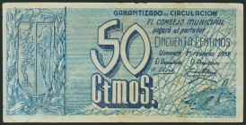 VINAROZ (CASTELLON). 50 Céntimos. 1 de Febrero de 1937. (González: 5774). MBC.