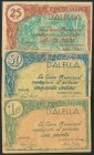 ALELLA (BARCELONA). 25 Céntimos, 50 Céntimos y 1 Peseta. (1938ca). (González: 6158/60). MBC.