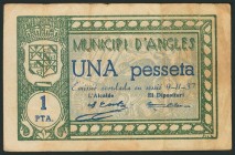 ANGLES (GERONA). 1 Peseta. 9 de Noviembre de 1937. (González: 6294). MBC.