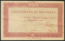 BANYOLES (GERONA). 50 Céntimos. (1937ca). Serie A. (González: 6505). MBC+.