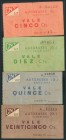BARCELONA. 5 Céntimos, 10 Céntimos, 15 Céntimos y 25 Céntimos. Autobuses CNT-AIT-Barcelona. (1938ca). (González: 6544/47). Rara serie completa. MBC....