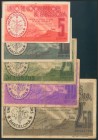 BARCELONA. 5 Céntimos, 10 Céntimos, 25 Céntimos, 50 Céntimos y 2´50 Pesetas. 14 de Septiembre de 1936. (González: 6877/80, 6882). EBC/MBC.