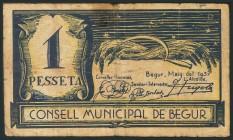 BEGUR (GERONA). 1 Peseta. Mayo de 1937. (González: 6943). EBC.