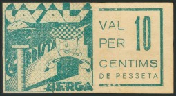 BERGA (BARCELONA). 10 Céntimos. (1938ca). (González: 7040). Raro. SC-.