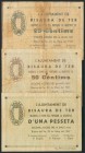BISAURA DE TER (BARCELONA). 25 Céntimos, 50 Céntimos y 1 Peseta. 22 de Mayo de 1937. (González: 7058/60). MBC+/BC.