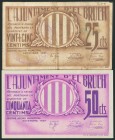EL BRUCH (BARCELONA). 25 Céntimos y 50 Céntimos. Septiembre 1937. (Gónzález: 7206/07). MBC/EBC.