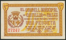 CASTELLAR DEL VALLES (BARCELONA). 1 Peseta. Marzo de 1937. (González: 7421). MBC.