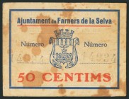 FARNES DE LA SELVA (GERONA). 50 Céntimos. 3 de Junio de 1937. (González: 7829). MBC.