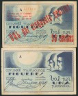 FIGUERES (GERONA). 50 Céntimos y 1 Peseta. Marzo 1937 y 31 de Mayo de 1937. Serie A, ambos. (González: 7851/52). MBC.