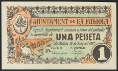 LA FULIOLA (LERIDA). 1 Peseta. 15 de Junio de 1937. (González: 7943). EBC.
