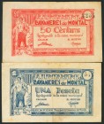 LLAVANERES DE MONTAL (BARCELONA). 50 Céntimos y 1 Peseta. (1937ca). (González: 8351/52). EBC.