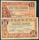 LLEIDA. 25 Céntimos y 50 Céntimos. 30 de Junio de 1937. (González: 8358/59). EBC.