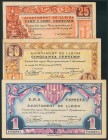 LERIDA. 25 Céntimos, 50 Céntimos y 1 Peseta. 30 de Junio de 1937. (González: 8358/60). EBC.
