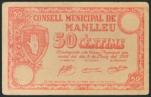 MANLLEU (BARCELONA). 50 Céntimos. 1 de Mayo de 1937. (González: 8489). MBC.