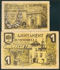 EL VENDRELL (TARRAGONA). 25 Céntimos y 1 Peseta. Agosto 1937. (González: 10599/00). MBC.