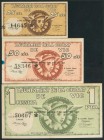 VIC (BARCELONA). 25 Céntimos, 50 Céntimos y 1 Peseta. 7 de Junio de 1937. Serie A, todos. (González: 10629/31). EBC/MBC.