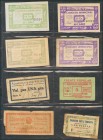 Precioso conjunto de billetes de la Guerra Civil, representadas diversas localidades, catalanas y no catalanas, se incluyen algunos billetes considera...