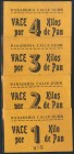 (1937ca). Conjunto de 4 vales de la Panadería Calle Gurb de 1 Kilo, 2 Kilos, 3 Kilos y 4 Kilos de pan. EBC-