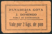 (1937ca). Vale de la Panadería Goya de J. Domingo por 2 Kilos de pan. BC.