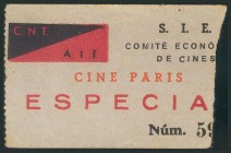 Vale especial de la C.N.T. para los cines París. MBC+.