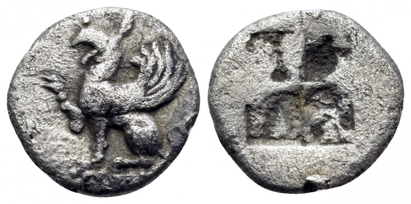 THRACE. Abdera. Circa 475-450 BC. Obol (Silver, 9 mm, 0.59 g). Forepart of a gri...