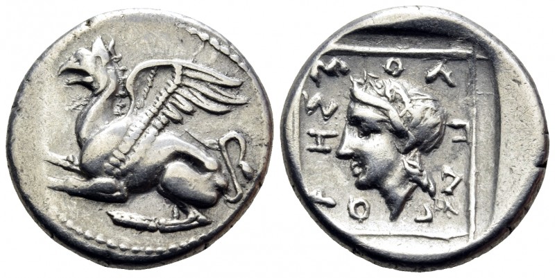 THRACE. Abdera. Circa 395-360 BC. Tetrobol (Silver, 15.5 mm, 2.88 g, 12 h), stru...