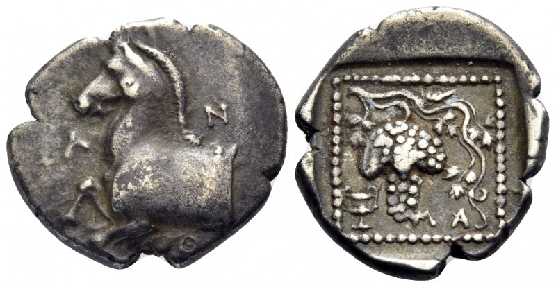 THRACE. Maroneia. Circa 398/7-386/5 BC. Tetrobol (Silver, 15.5 mm, 2.52 g, 9 h)....