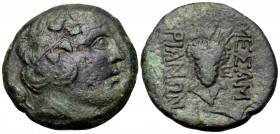 THRACE. Mesambria. Circa late 1st Century BC. (Bronze, 22 mm, 7.52 g, 11 h). Wreathed head of beardless Dionysos to right. Rev. MEΣAM-BΡIANΩN Grape bu...
