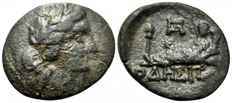 THRACE. Odessos. Circa 115/05-72/1 BC. (Bronze, 19 mm, 3.61 g, 12 h). Laureate h...
