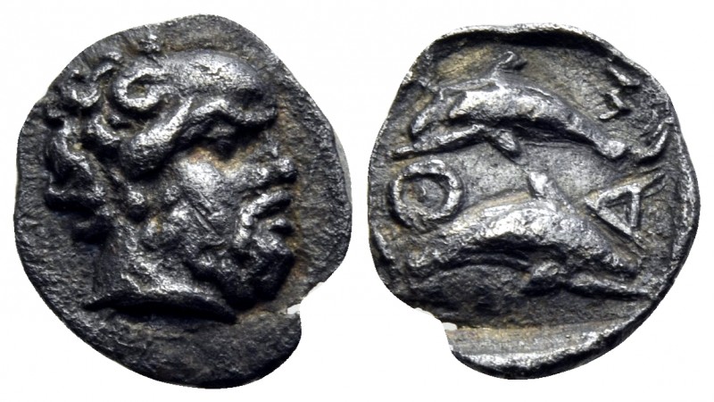 ISLANDS OFF THRACE, Thasos. Circa 412-404 BC. Hemiobol (Silver, 9 mm, 0.39 g, 12...