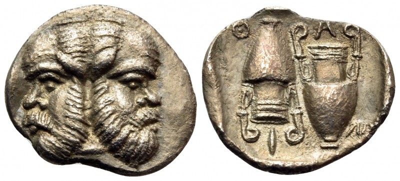 ISLANDS OFF THRACE, Thasos. Circa 411-340 BC. Hemidrachm or diobol(?) (Silver, 1...