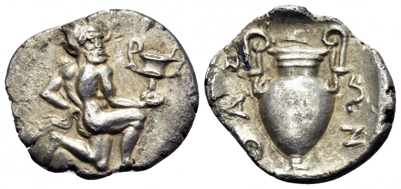 ISLANDS OFF THRACE, Thasos. Circa 411-340 BC. Trihemiobol (Silver, 13.5 mm, 0.79...