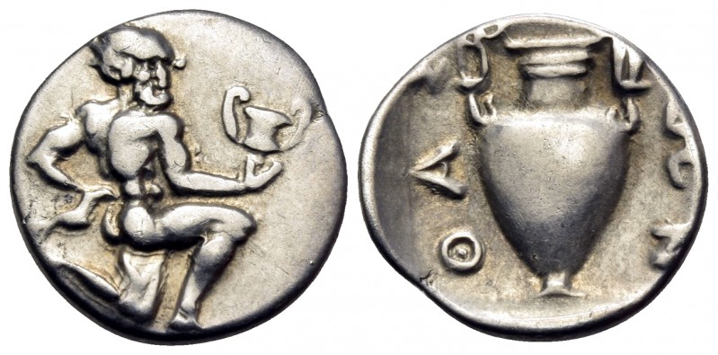 ISLANDS OFF THRACE, Thasos. Circa 411-340 BC. Trihemiobol (Silver, 12 mm, 0.89 g...