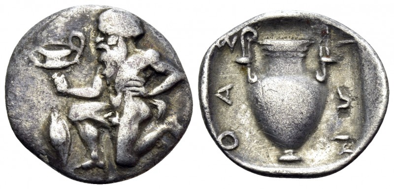 ISLANDS OFF THRACE, Thasos. Circa 411-340 BC. Trihemiobol (Silver, 12 mm, 0.79 g...