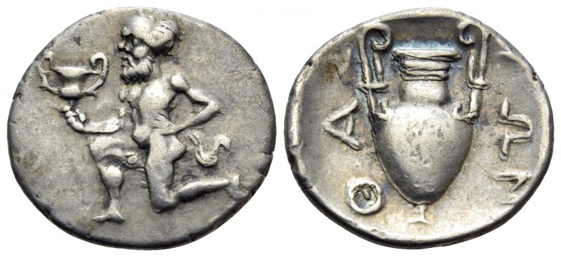 ISLANDS OFF THRACE, Thasos. Circa 411-340 BC. Trihemiobol (Silver, 12.5 mm, 0.89...