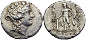 ISLANDS OFF THRACE, Thasos. Circa 148-90/80 BC. Tetradrachm (Silver, 30.5 mm, 16.74 g, 11 h). Head of youthful Dionysos to right, wearing ivy wreath. ...
