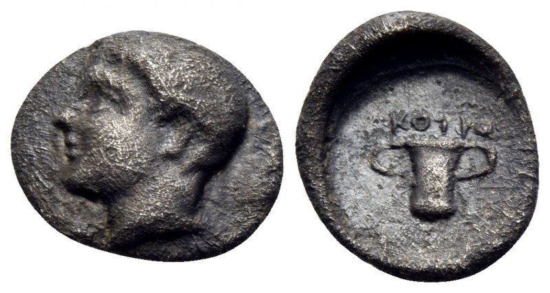 KINGS OF THRACE, Odrysian. Kotys I, circa 383-359 BC. Trihemiobol (Silver, 10 mm...
