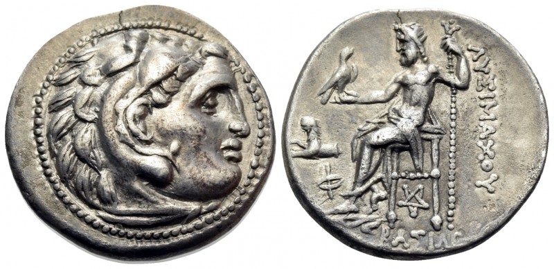 KINGS OF THRACE. Lysimachos, 305-281 BC. Drachm (Silver, 18.5 mm, 4.20 g, 1 h), ...