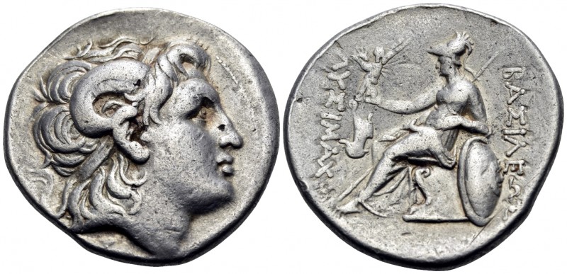 KINGS OF THRACE. Lysimachos, 305-281 BC. Tetradrachm (Silver, 30 mm, 16.60 g, 1 ...