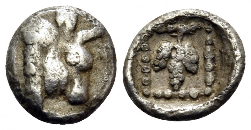 MACEDON. Dikaia. Circa 450-425/0 BC. Hemiobol (Silver, 7.5 mm, 0.30 g, 11 h). He...
