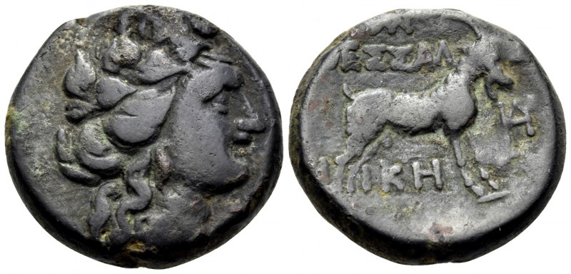 MACEDON. Thessalonica. After 148 BC. (Bronze, 20 mm, 9.22 g, 12 h). Head of Dion...