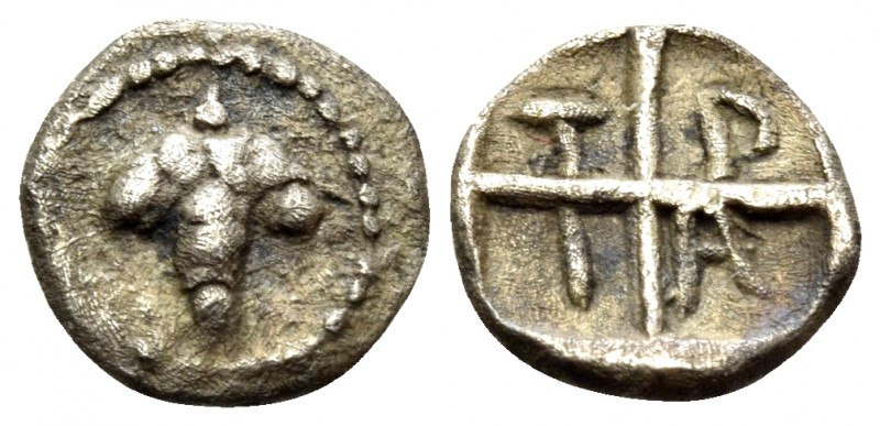 MACEDON. Tragilos. Circa 450-400 BC. Hemiobol (Silver, 7 mm, 0.27 g, 9 h). Bunch...