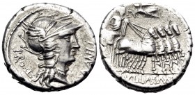 L. Sulla and L. Manlius Torquatus, 82 BC. Denarius (Silver, 16 mm, 4.05 g, 3 h), mint moving with Sulla in Italy. [L ·] MANLI - PRO · Q Helmeted head ...