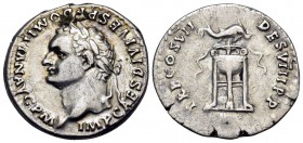 Rome. Domitian, 81-96. Denarius (Silver, 18.5 mm, 3.41 g, 6 h). IMP CAES DIVI VESP F DOMITIAN AVG P M Laureate head of Domitian to left. Rev. TR P COS...