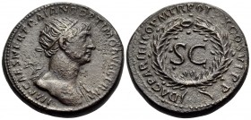 Trajan, 98-117. Dupondius (Bronze, 22.5 mm, 9.35 g, 6 h), Rome, but for use in Syria, 20 February - 9 December 116. IMP CAES NER TRAIANO OPTIMO AVG GE...