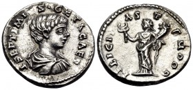 Geta, as Caesar, 198-209. Denarius (Silver, 18 mm, 3.74 g, 10 h), Laodicea ad Mare, 198. L SEPTIMIVS GETA CAES Bare-headed, draped and cuirassed bust ...