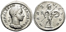 Severus Alexander, 222-235. Denarius (Silver, 19 mm, 2.77 g, 1 h), Rome, 232. IMP ALEXAN-DER PIVS AVG Laureate, draped and cuirased bust of Severus Al...
