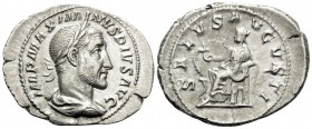 Maximinus I, 235-238. Denarius (Silver, 22.5 mm, 3.09 g, 6 h), Rome, March 235 - January 236. IMP MAXIMINVS PIVS AVG Laureate, draped and cuirassed bu...